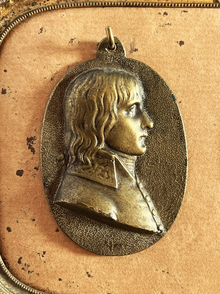 Napoleon Bonaparte And Talleyrand, 2 Bronze Medallions From The 19th Century, Historical Souvenir-photo-2