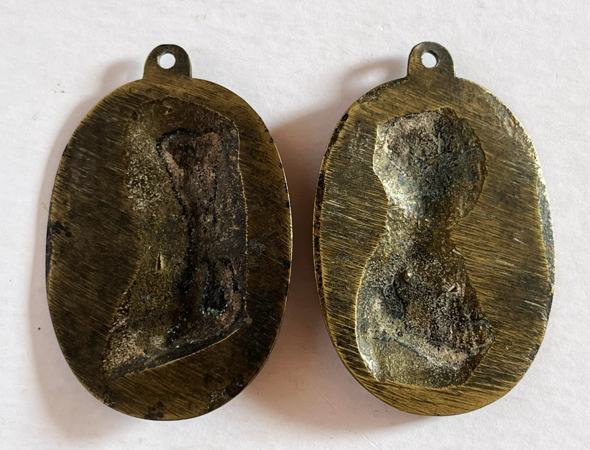 Napoleon Bonaparte And Talleyrand, 2 Bronze Medallions From The 19th Century, Historical Souvenir-photo-3