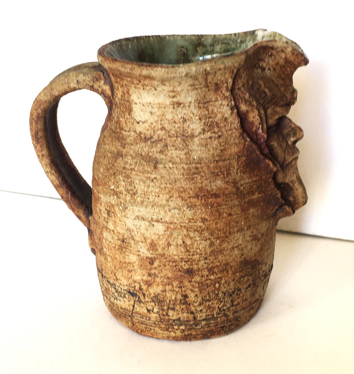 Stoneware Pitcher "mephistopheles", The Devil, From The 50s/60s, Signature To Be Identified-photo-2