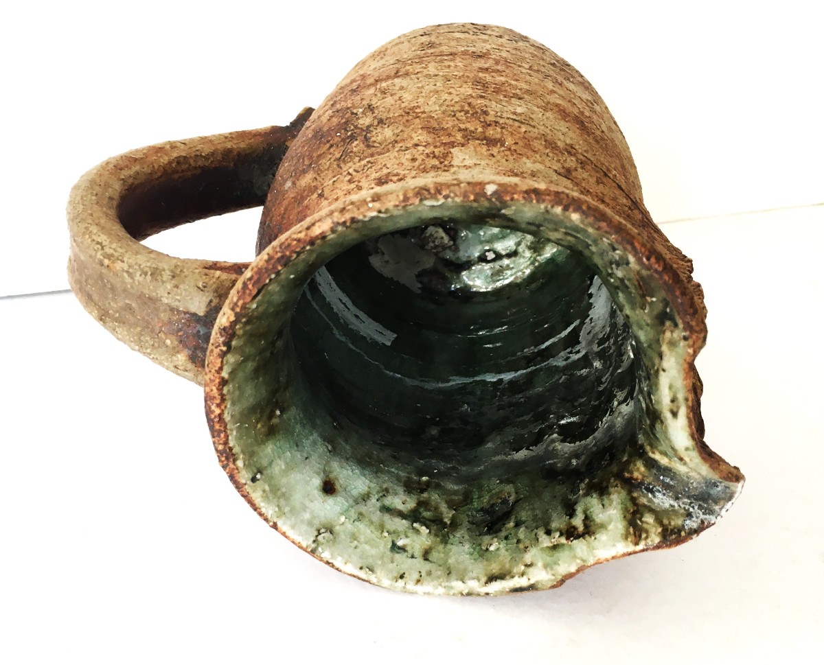 Stoneware Pitcher "mephistopheles", The Devil, From The 50s/60s, Signature To Be Identified-photo-3