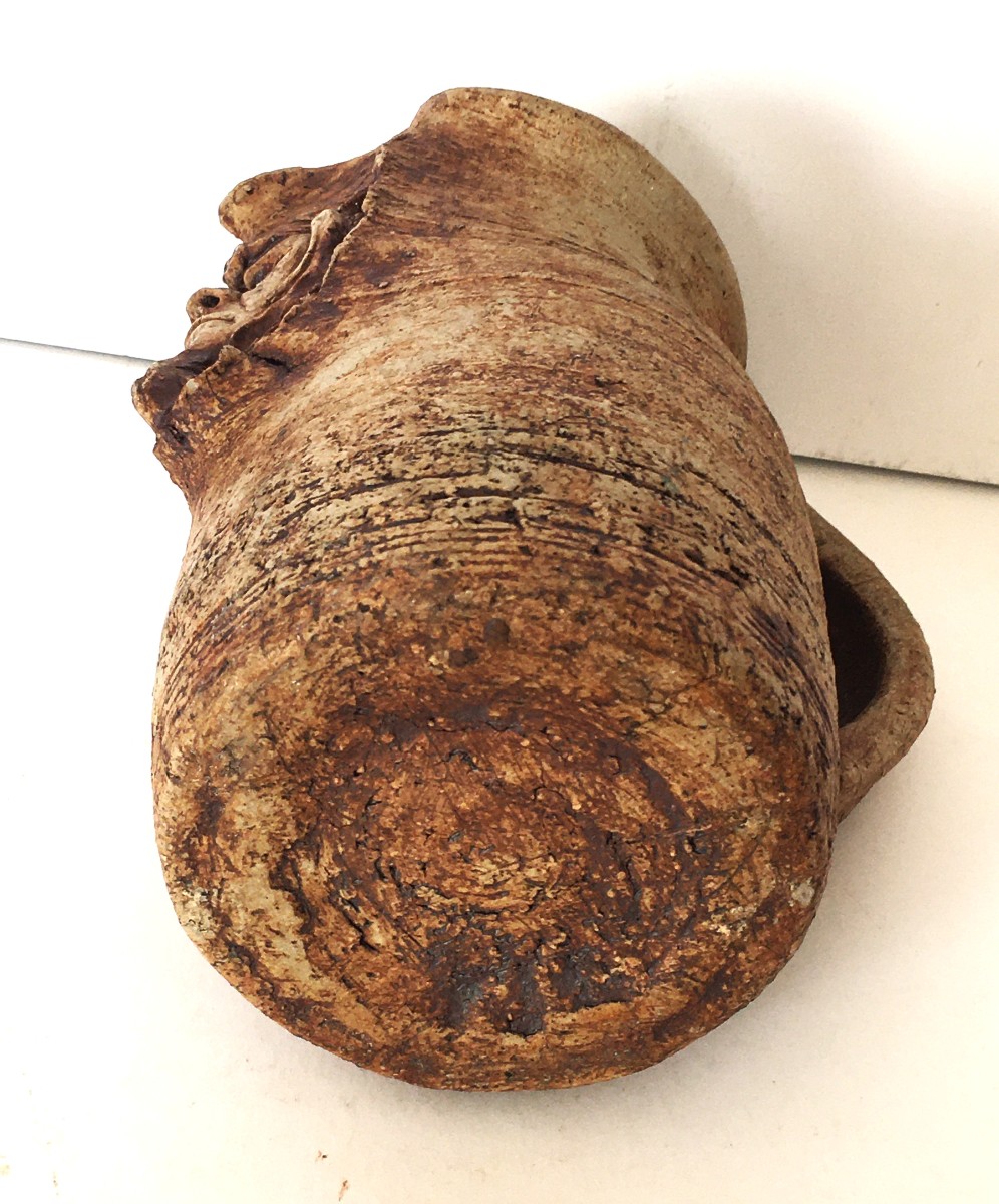 Stoneware Pitcher "mephistopheles", The Devil, From The 50s/60s, Signature To Be Identified-photo-5