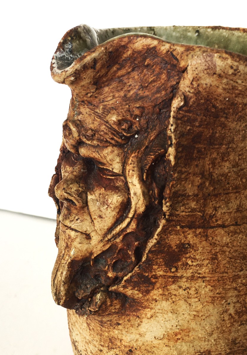 Stoneware Pitcher "mephistopheles", The Devil, From The 50s/60s, Signature To Be Identified-photo-7