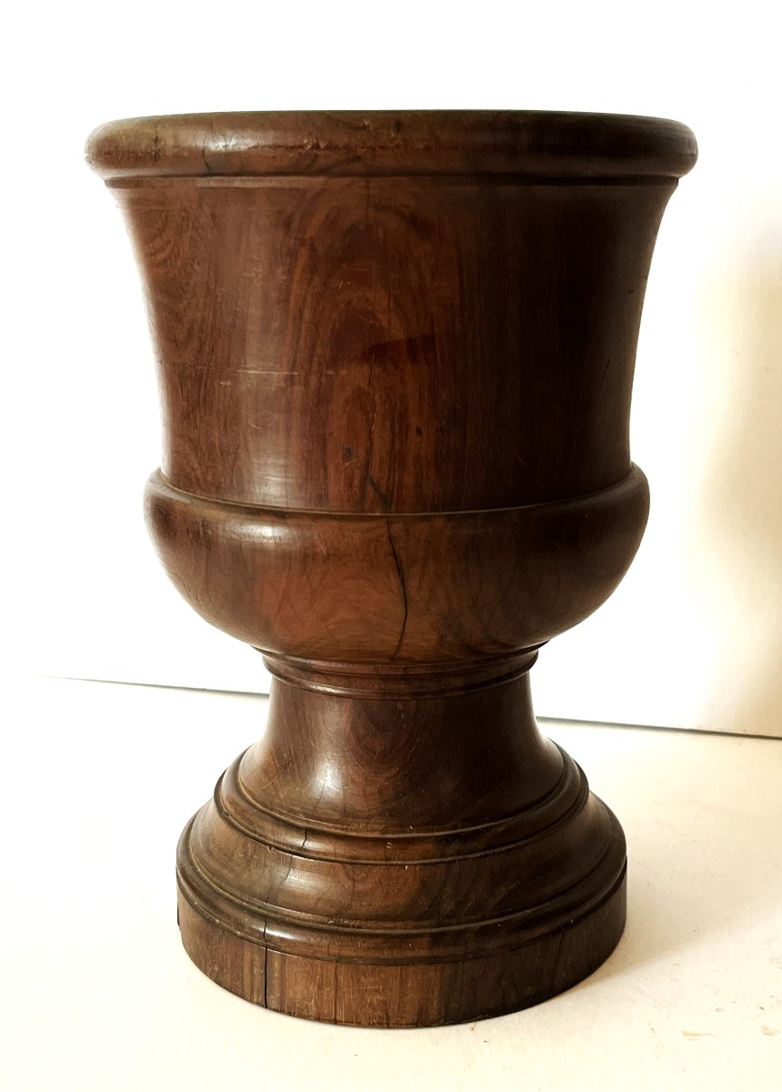 Grand Mortier en Gaïac du XVII ou du XVIII -ème siècle -photo-2