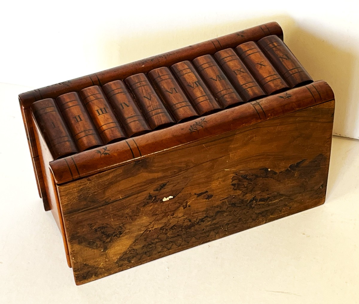 Naples 19ème, coffret à bijoux à secrets en marqueterie et bois d'olivier, Italie-photo-8