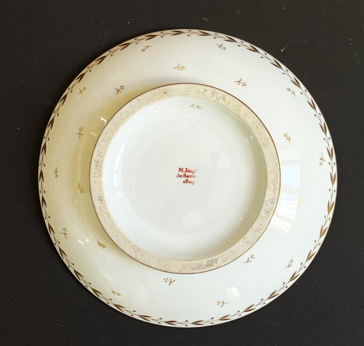 Manufacture Impériale de Sèvres 1809, premier Empire, Napoléon, assiette creuse-photo-2
