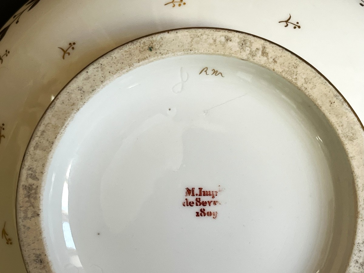 Manufacture Impériale de Sèvres 1809, premier Empire, Napoléon, assiette creuse-photo-3