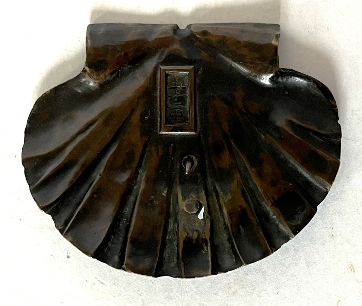 Japon Meiji, boite aux coquillages et au crabe en bronze, signée, 19ème siècle-photo-3