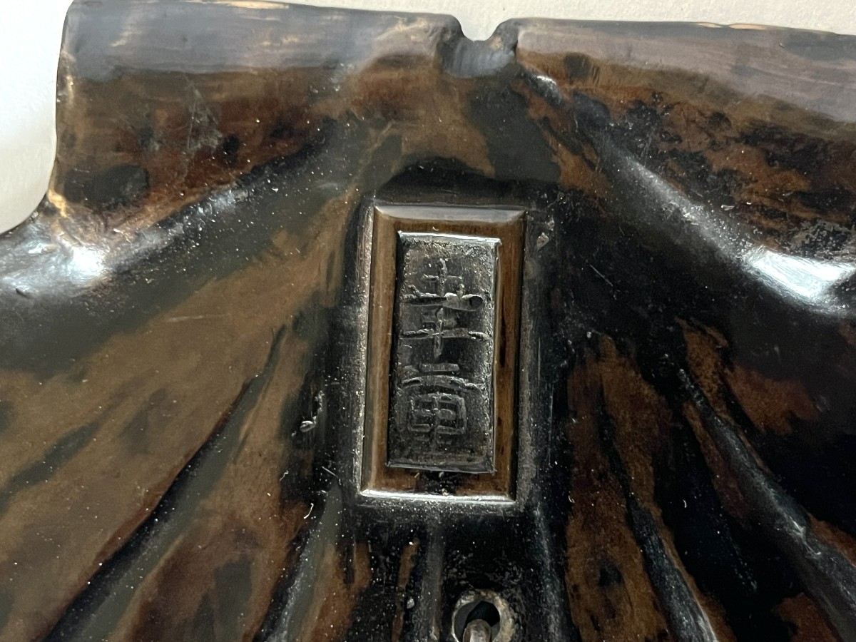 Japon Meiji, boite aux coquillages et au crabe en bronze, signée, 19ème siècle-photo-4