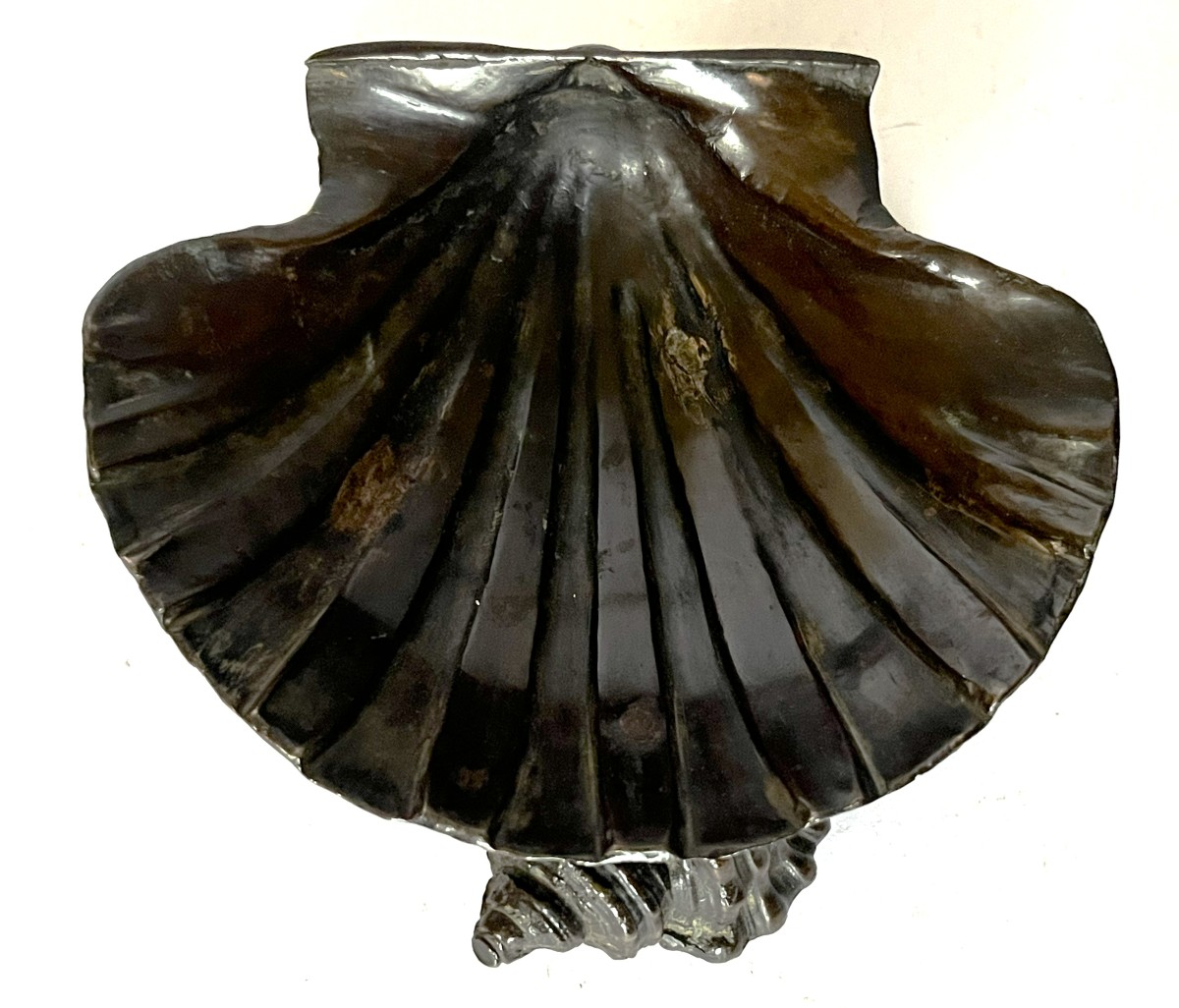 Japon Meiji, boite aux coquillages et au crabe en bronze, signée, 19ème siècle-photo-8