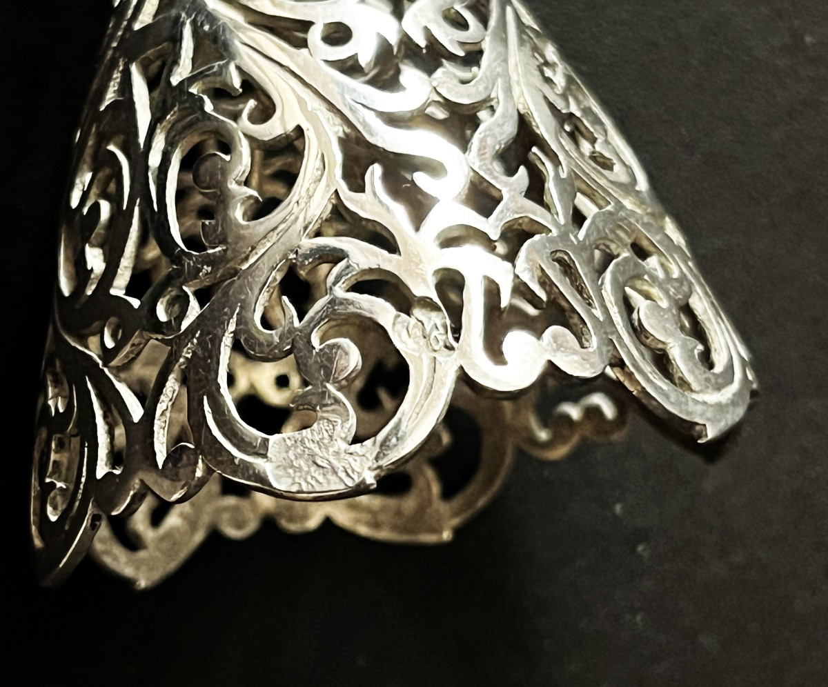 Two Zarf And A Silver Spoon From 19th-century Ottoman Türkiye, With Tugras Hallmarks To Be Identified.-photo-2