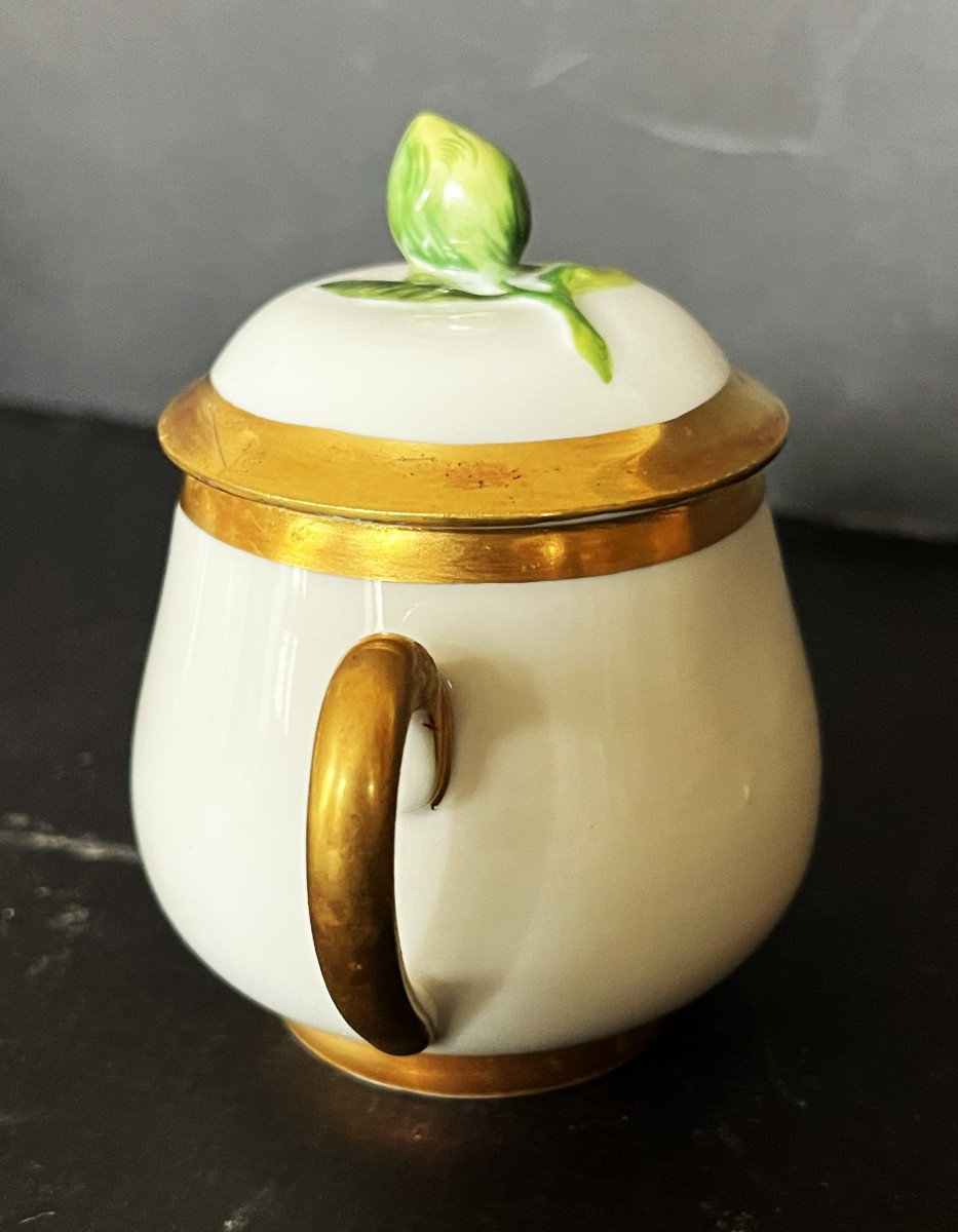 Set Of 12 Early 20th-century Porcelain Cream Pots, Hand-decorated-photo-2