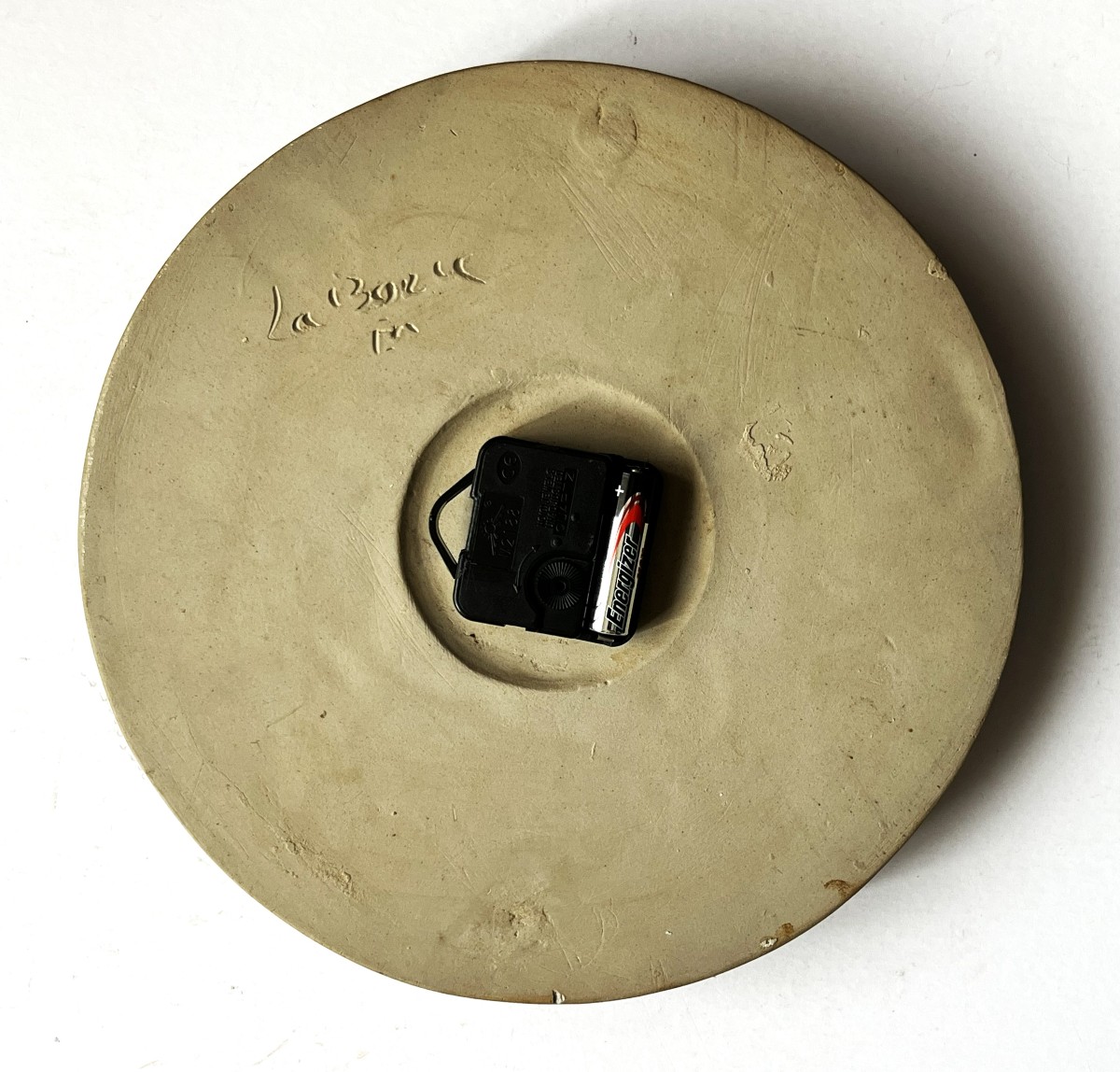 La Borne, "owl" Stoneware Clock, Signed-photo-1