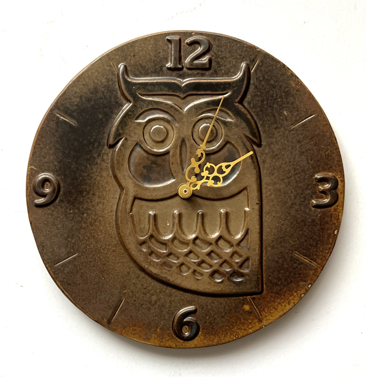 La Borne, "owl" Stoneware Clock, Signed