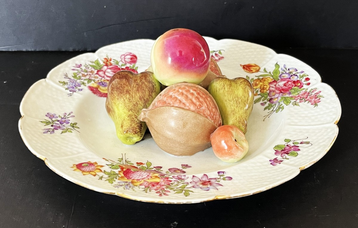 Assiette en trompe l'œil en  porcelaine de  Meissen ? ou Samson ? du 19ème siècle.-photo-4