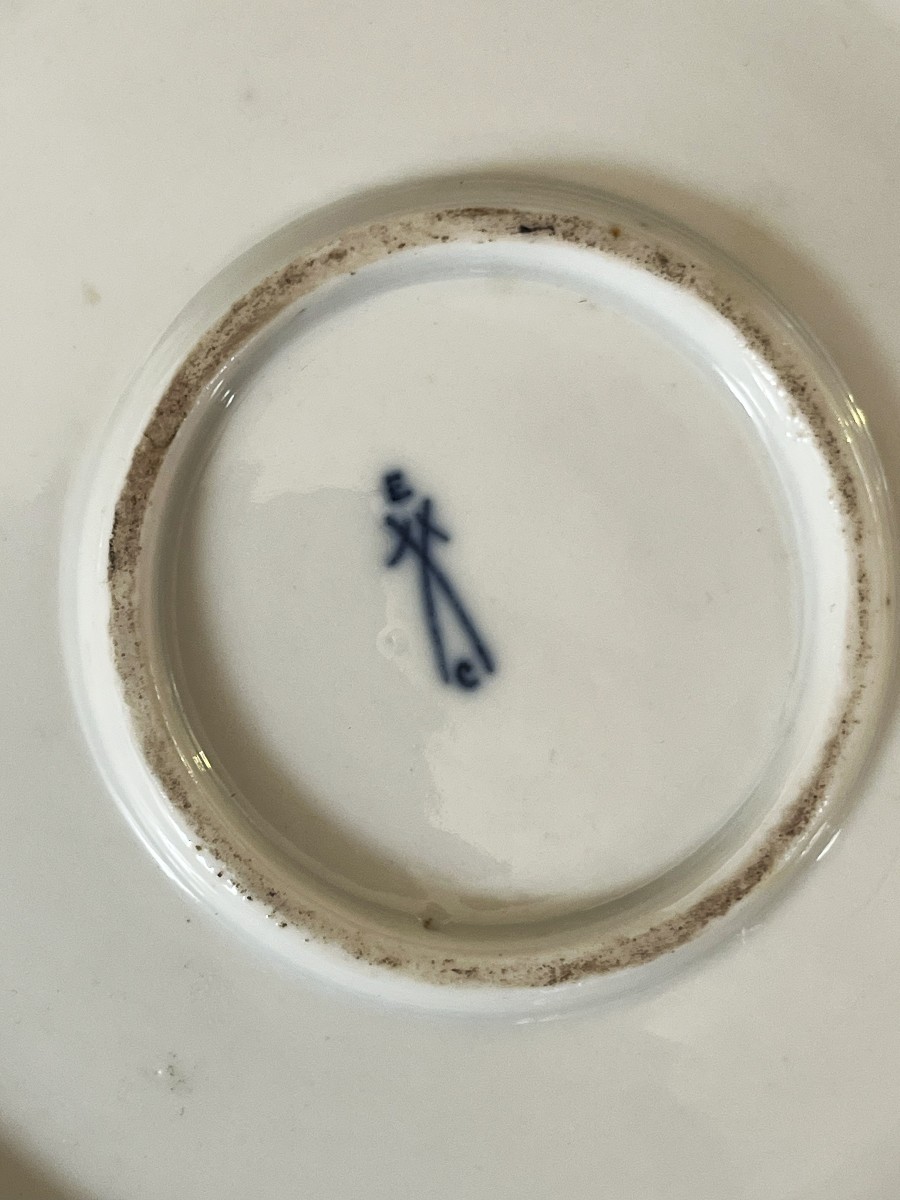 Assiette en trompe l'œil en  porcelaine de  Meissen ? ou Samson ? du 19ème siècle.-photo-3