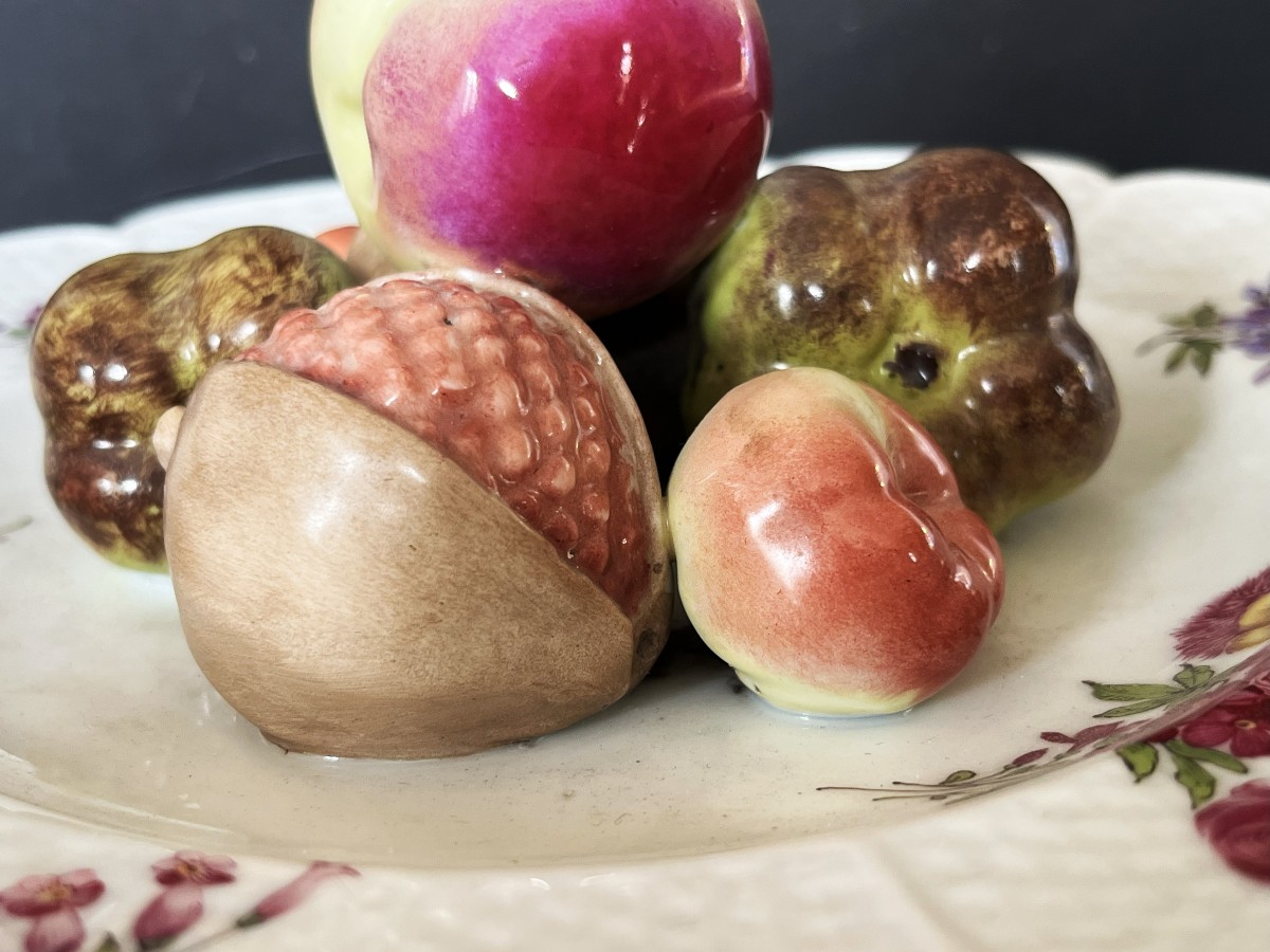 Assiette en trompe l'œil en  porcelaine de  Meissen ? ou Samson ? du 19ème siècle.-photo-5