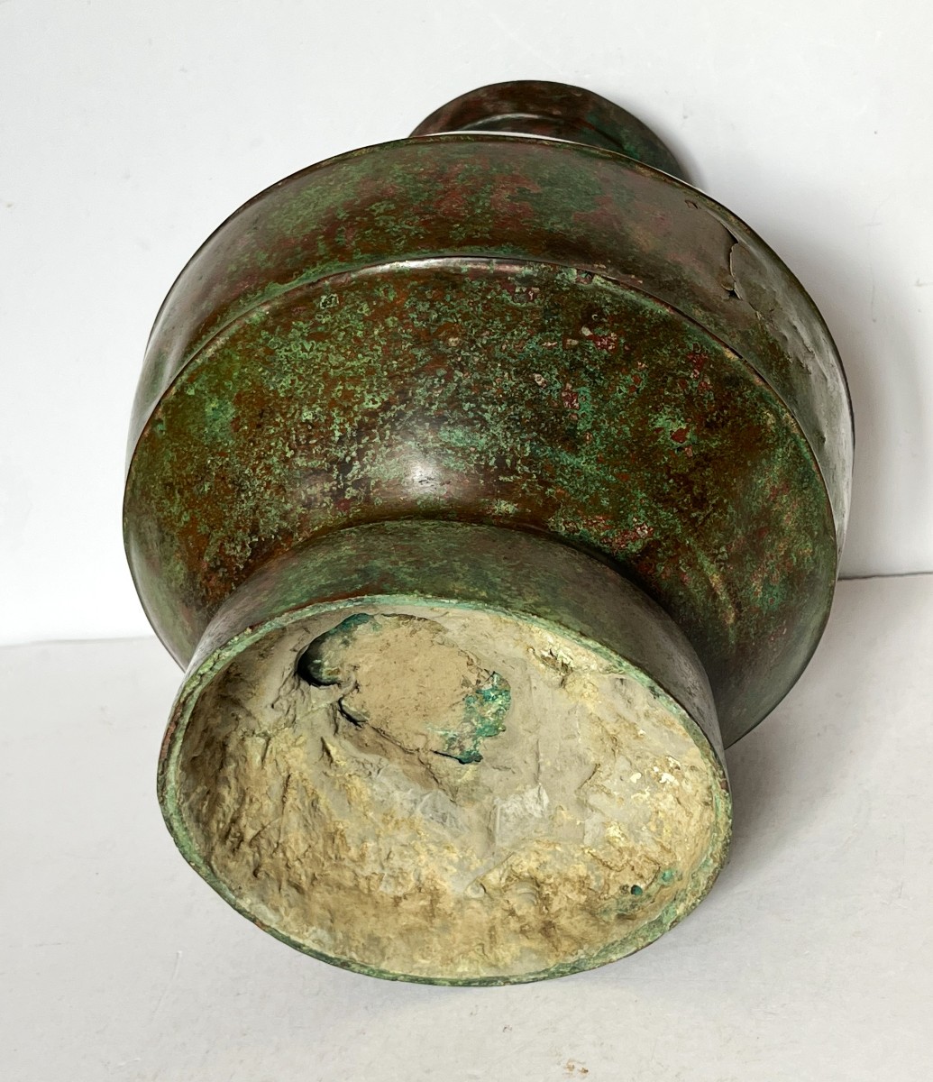  Chine Dynastie HAN , vase HU en bronze-photo-4