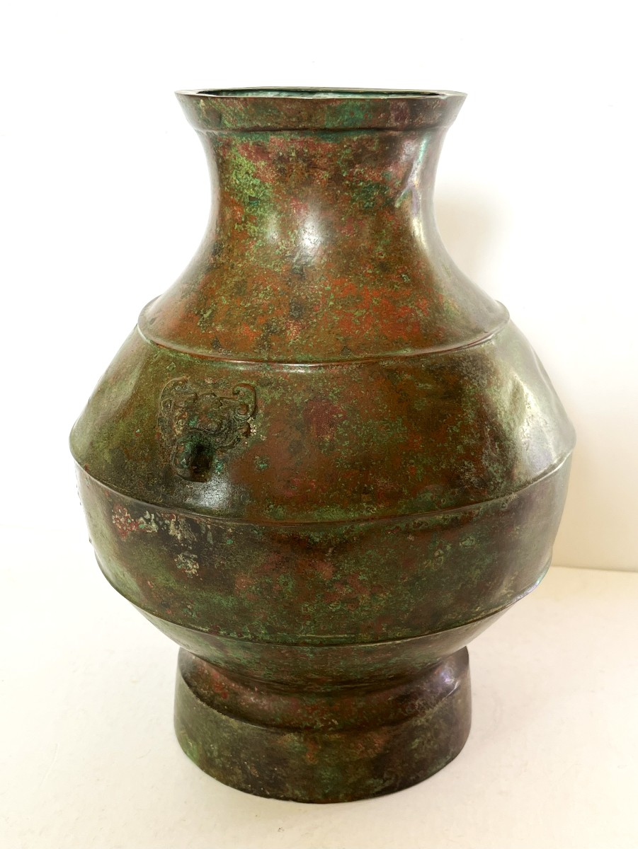  Chine Dynastie HAN , vase HU en bronze