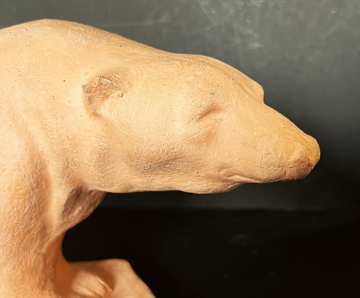 Art Deco Terracotta Bear Dated 1931-photo-2