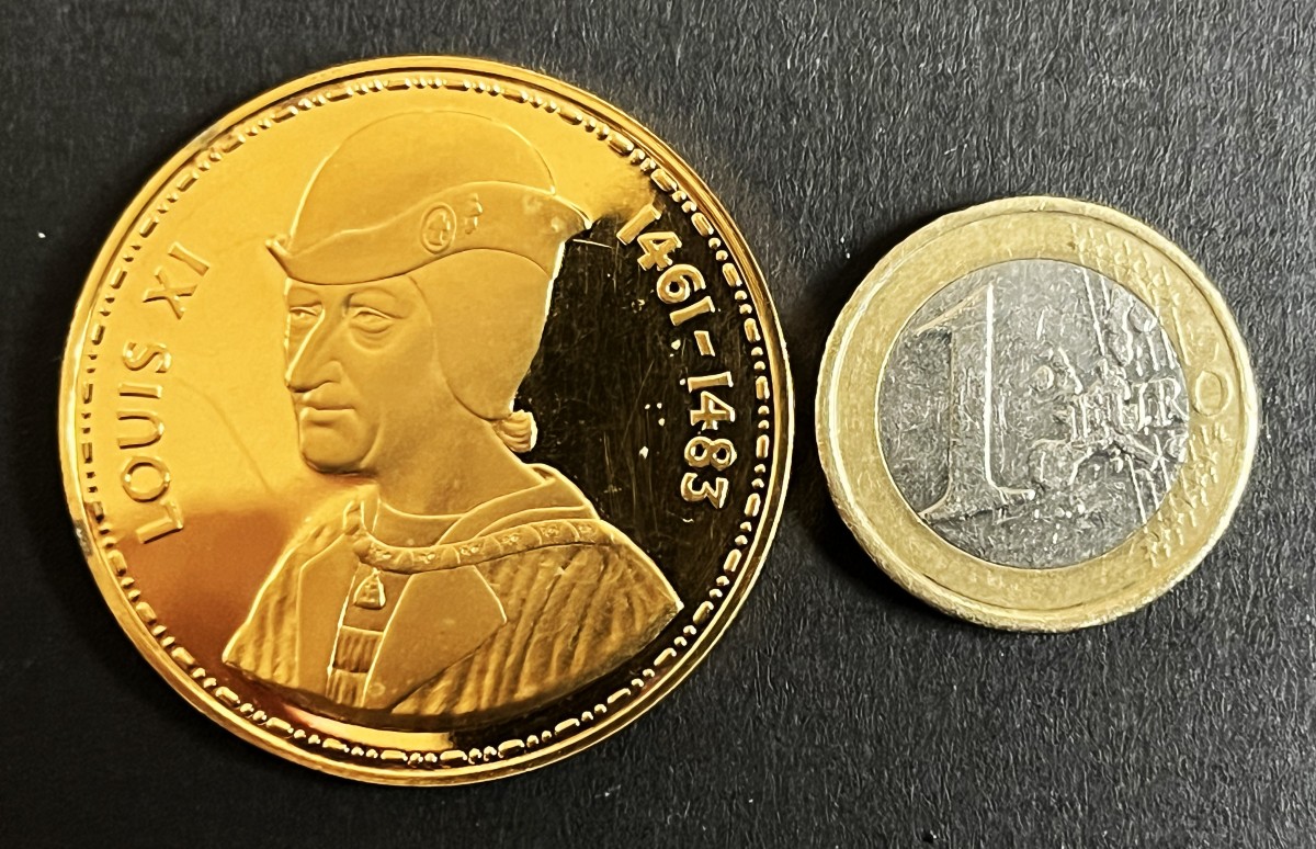 35 Gilt Silver Medals, "the Kings Of France", 24-karat Gold And 925 Silver, Minerva Hallmark-photo-6