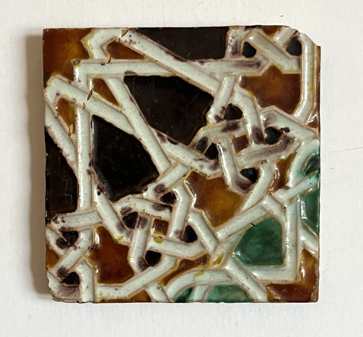 Two Cuenca Y Arista 16th Century Hispano-moorish Tiles, Azulejos-photo-4