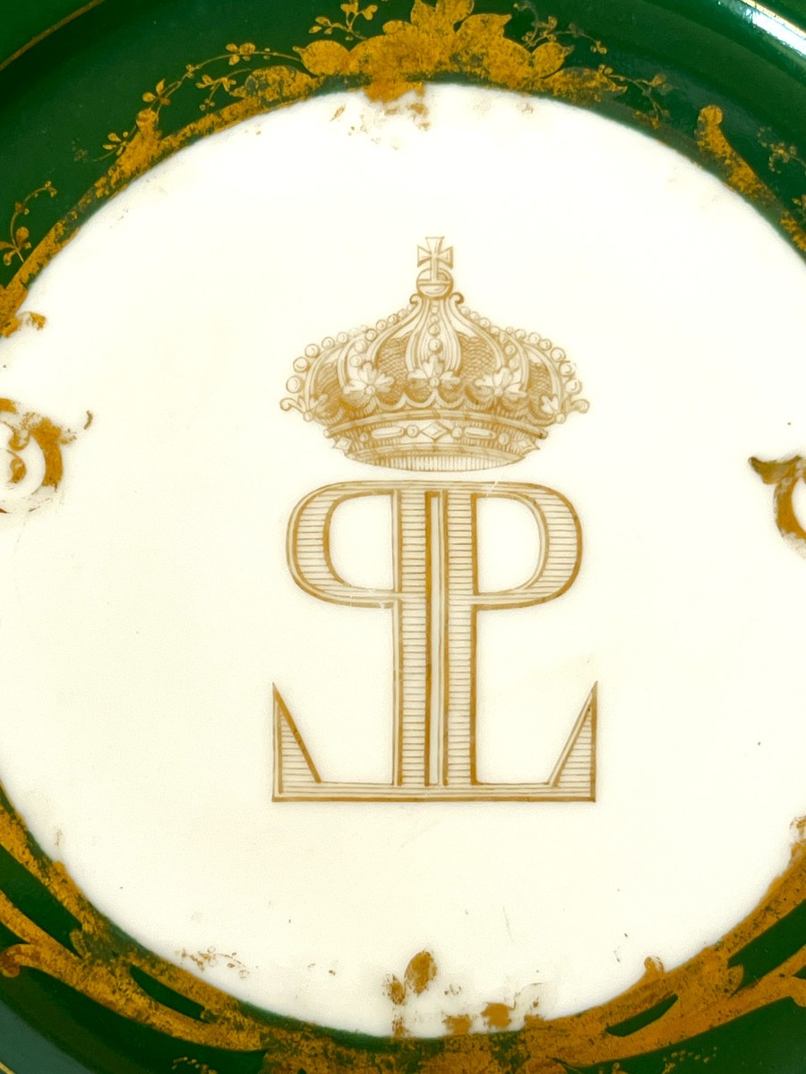Louis Philippe Porcelain Plate With Sèvres Marks, Château De Fontainebleau-photo-2
