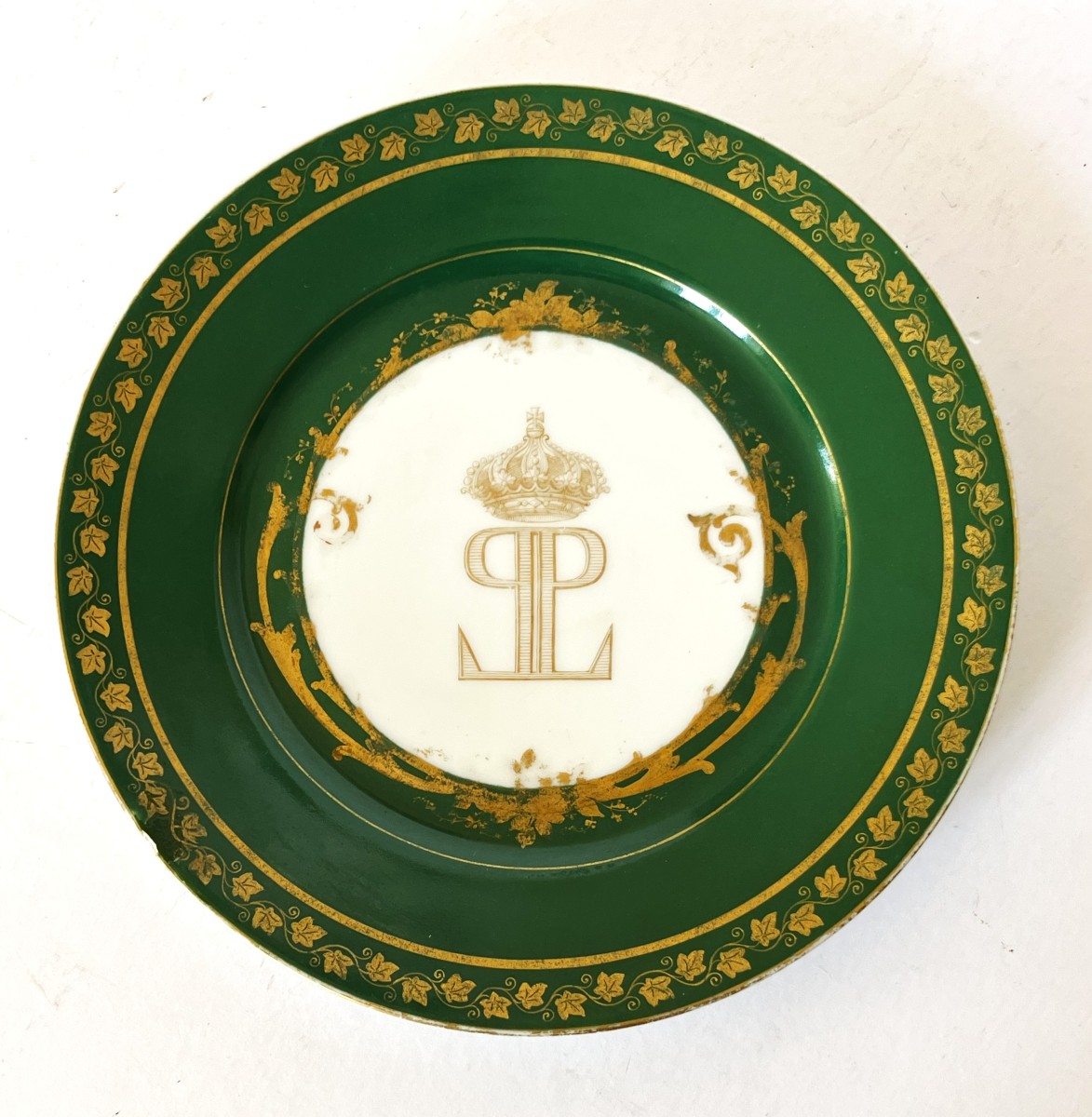 Louis Philippe Porcelain Plate With Sèvres Marks, Château De Fontainebleau