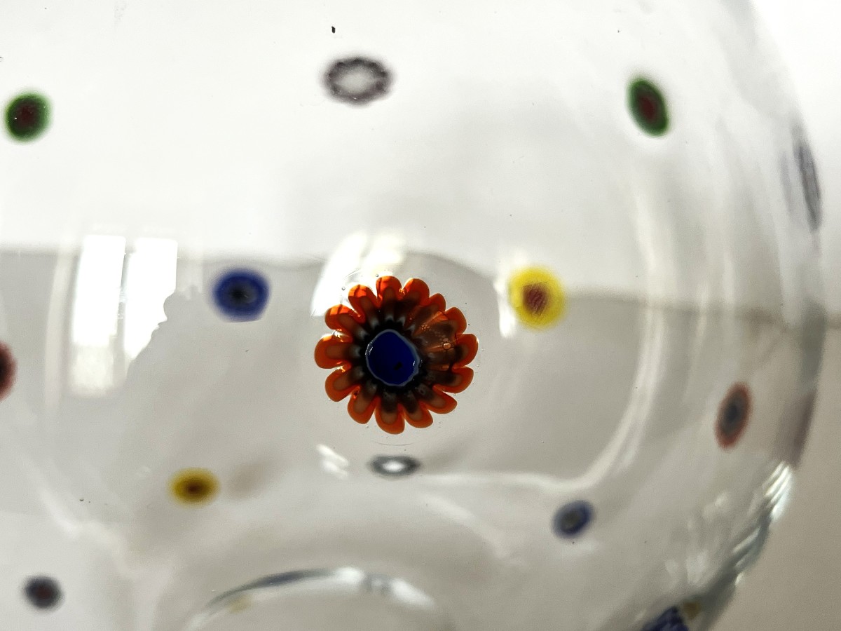 Murano Glass Ball Vase Or Aquarium Decorated With Glass Paste Discs-photo-1