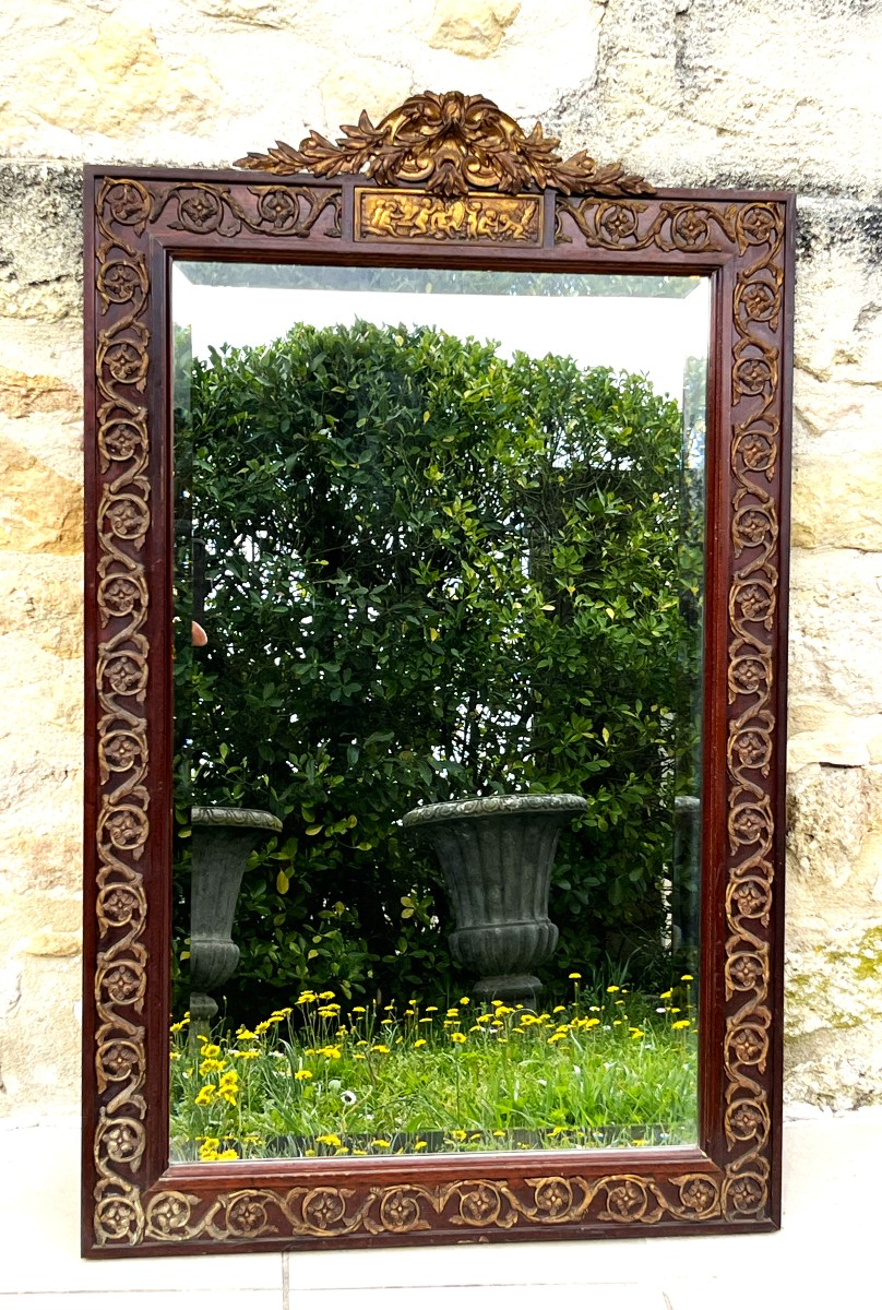 Napoleon III Mirror In Bronze And Mahogany-photo-2