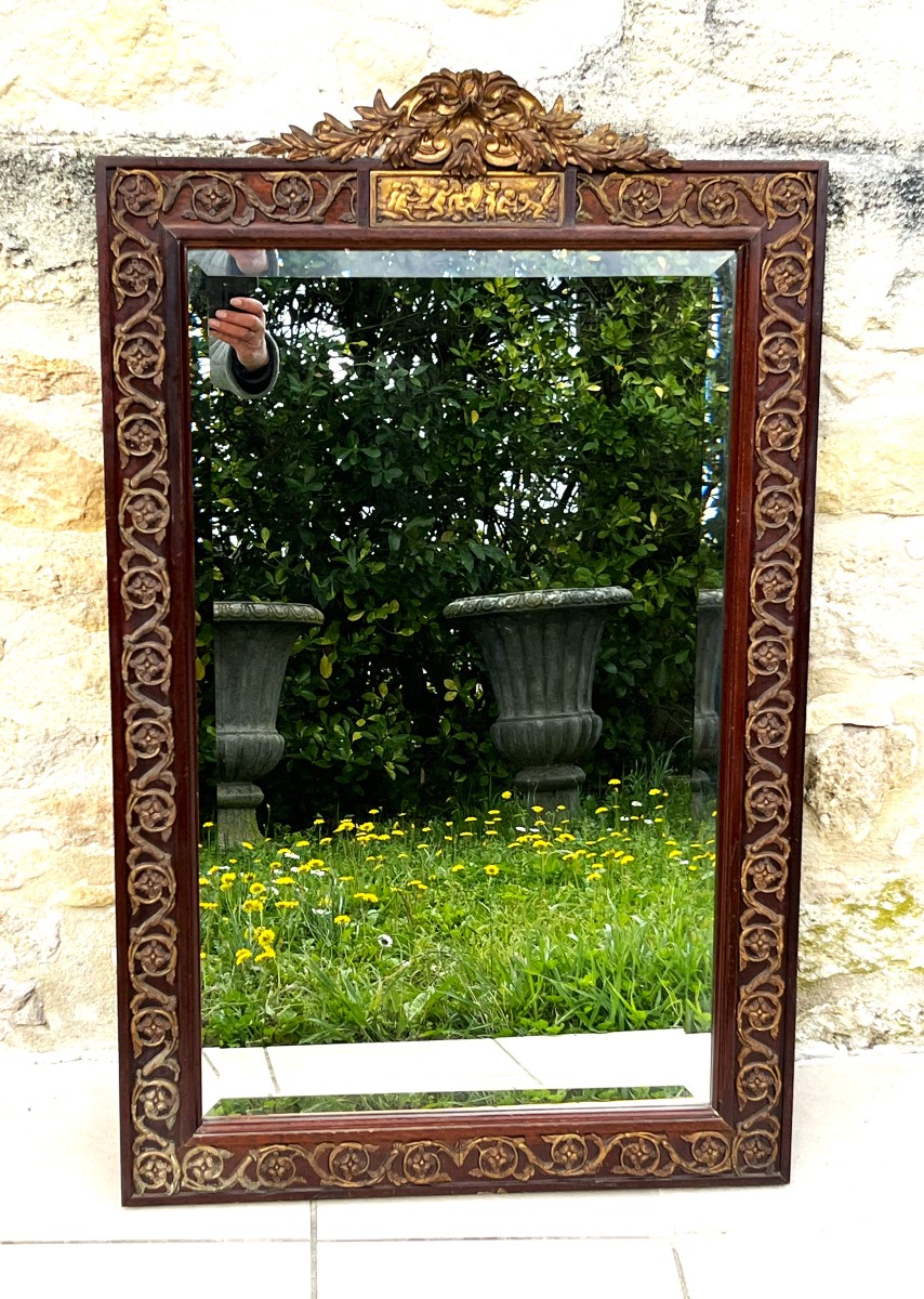 Napoleon III Mirror In Bronze And Mahogany