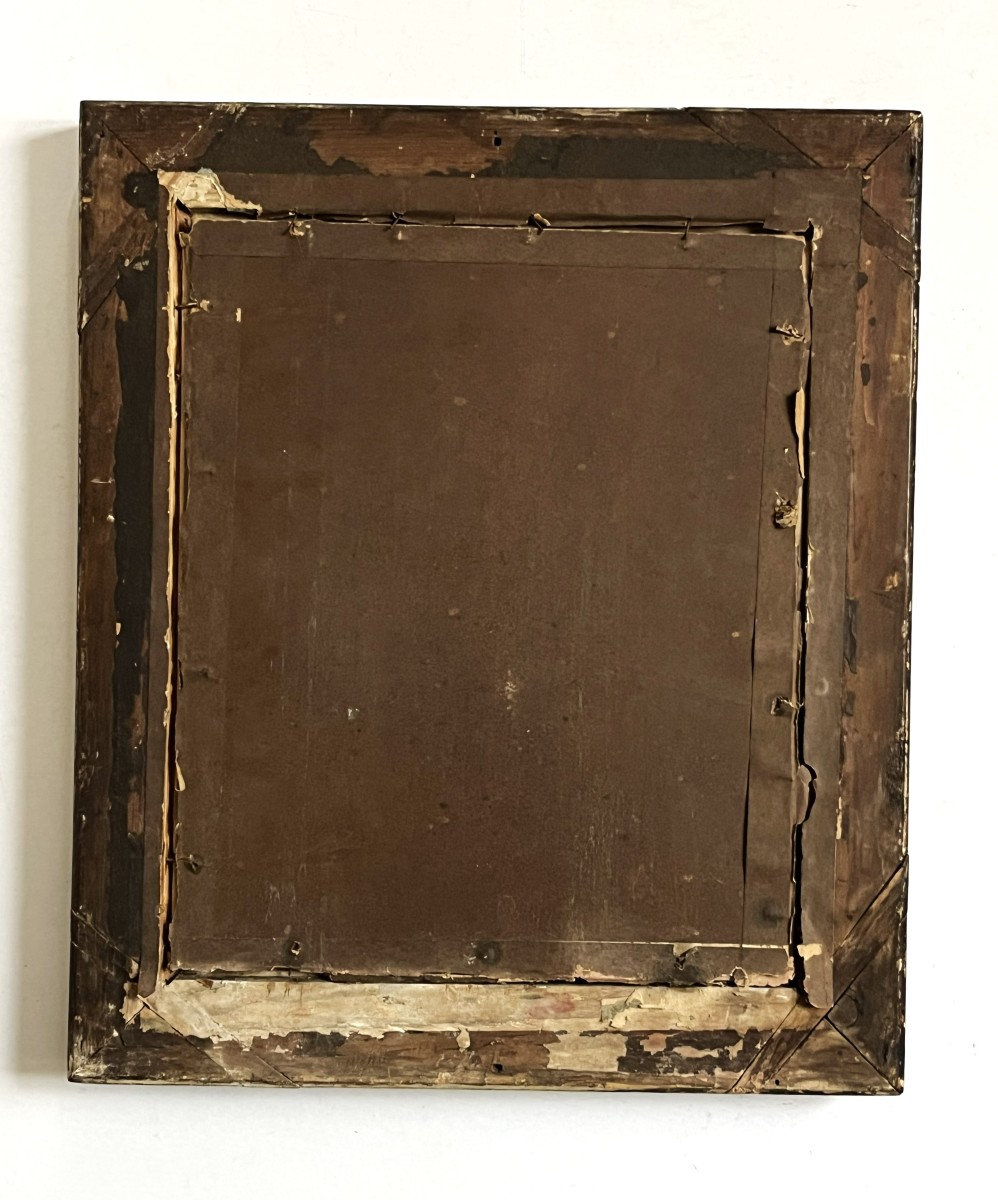 Dessin au fusain, portrait de jeune fille daté 1821 signé cendrier-photo-2