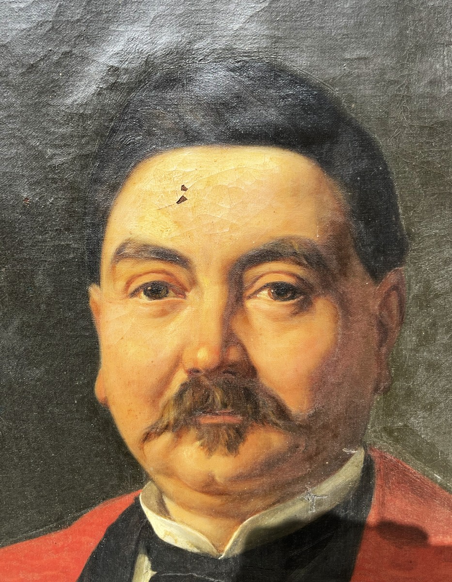 Freemasonry, Rose Croix, Large Portrait Of A Man With His 19th Century Ornaments-photo-3