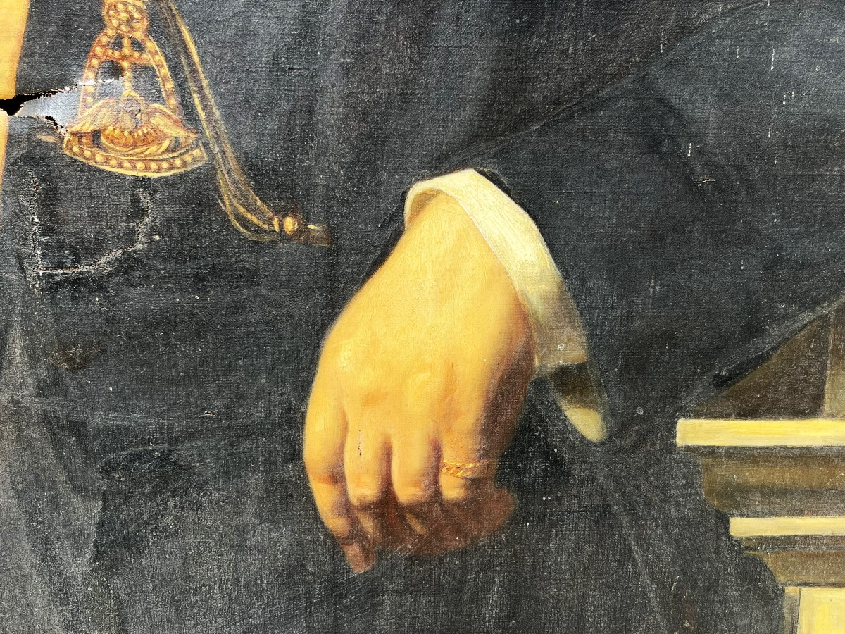 Freemasonry, Rose Croix, Large Portrait Of A Man With His 19th Century Ornaments-photo-1