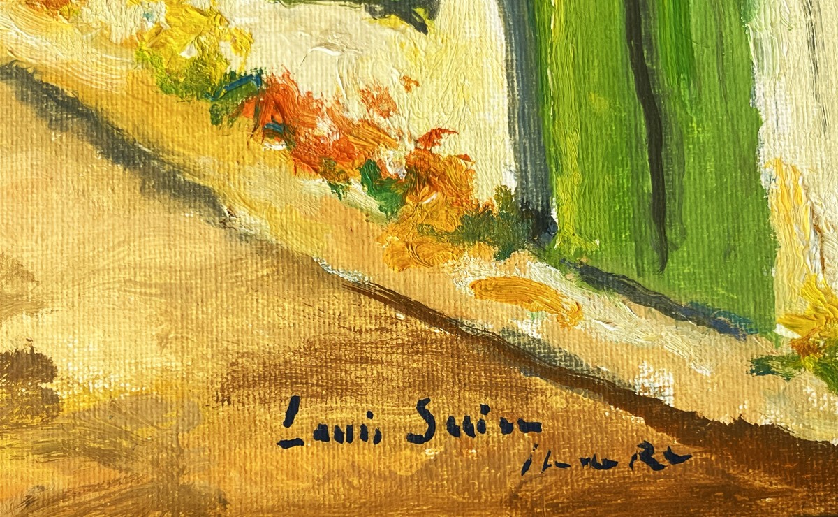 Louis Suire 1899/1987, Ile de Ré, rue de Ars en Ré, huile sur carton.-photo-4
