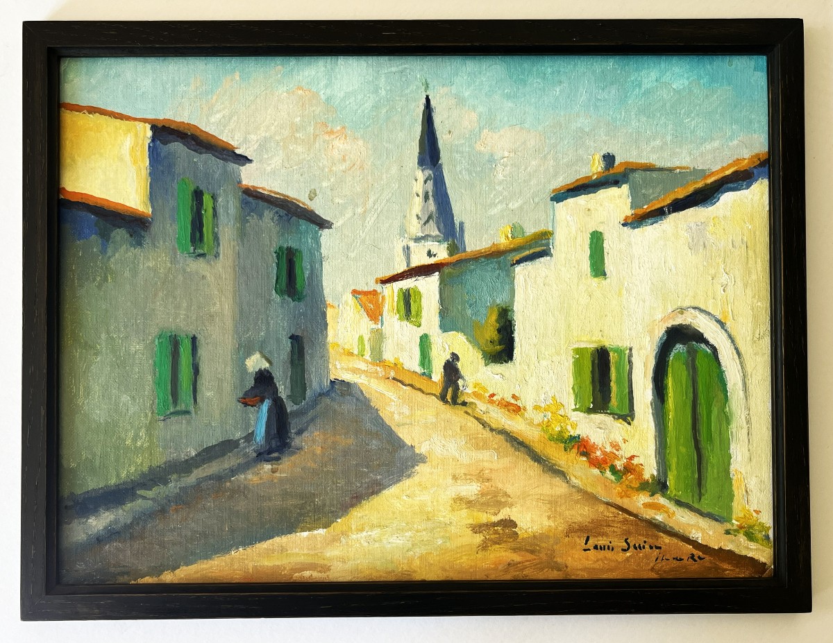 Louis Suire 1899/1987, Ile de Ré, rue de Ars en Ré, huile sur carton.