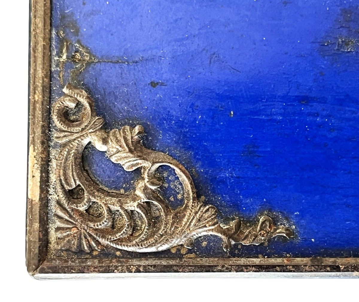 Boite à thé en laque bleu Lapis Lazuli du 19ème siècle-photo-7