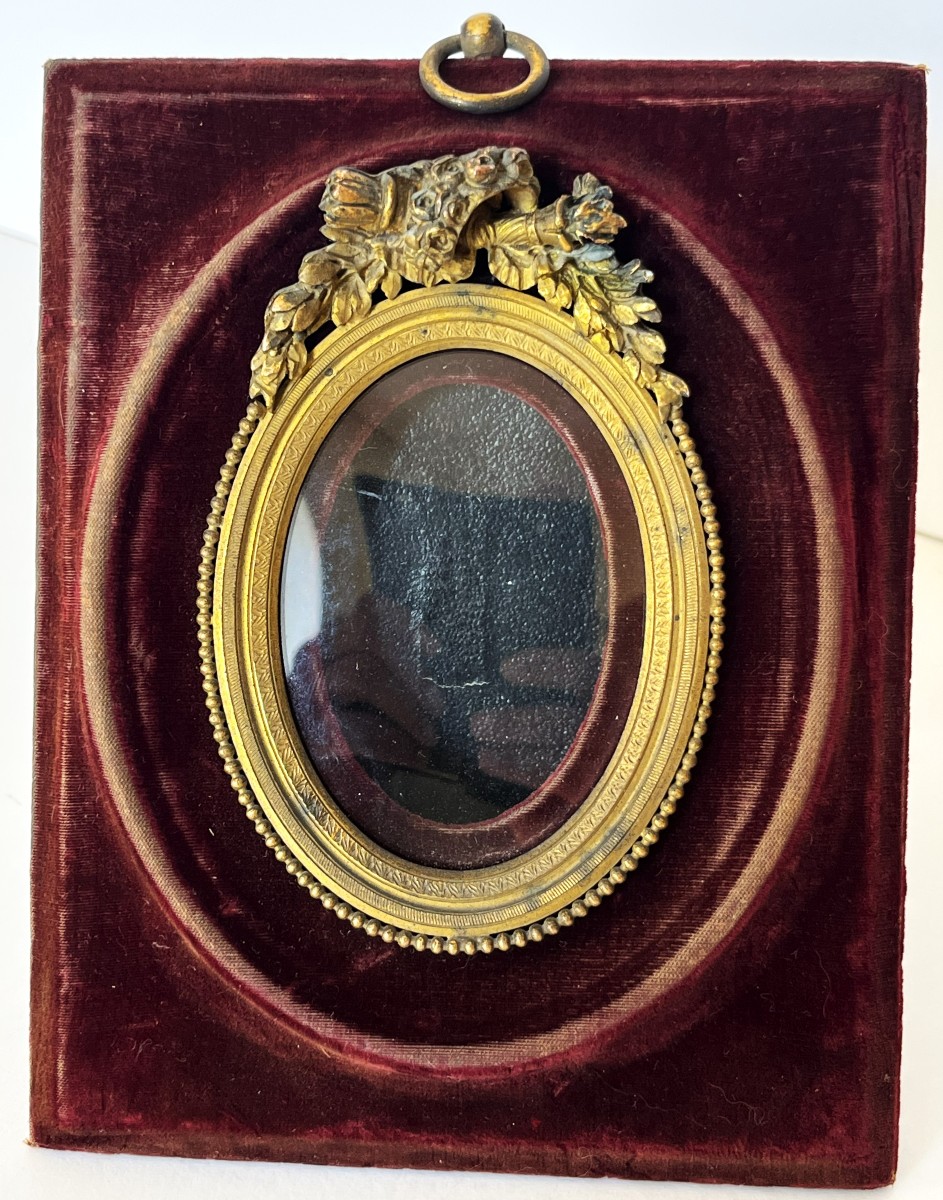 Napoleon III Photo Frame In Gilt Bronze And Velvet.-photo-1