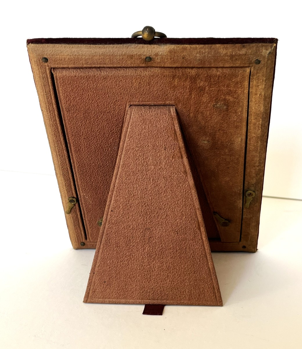 Napoleon III Photo Frame In Gilt Bronze And Velvet.-photo-3