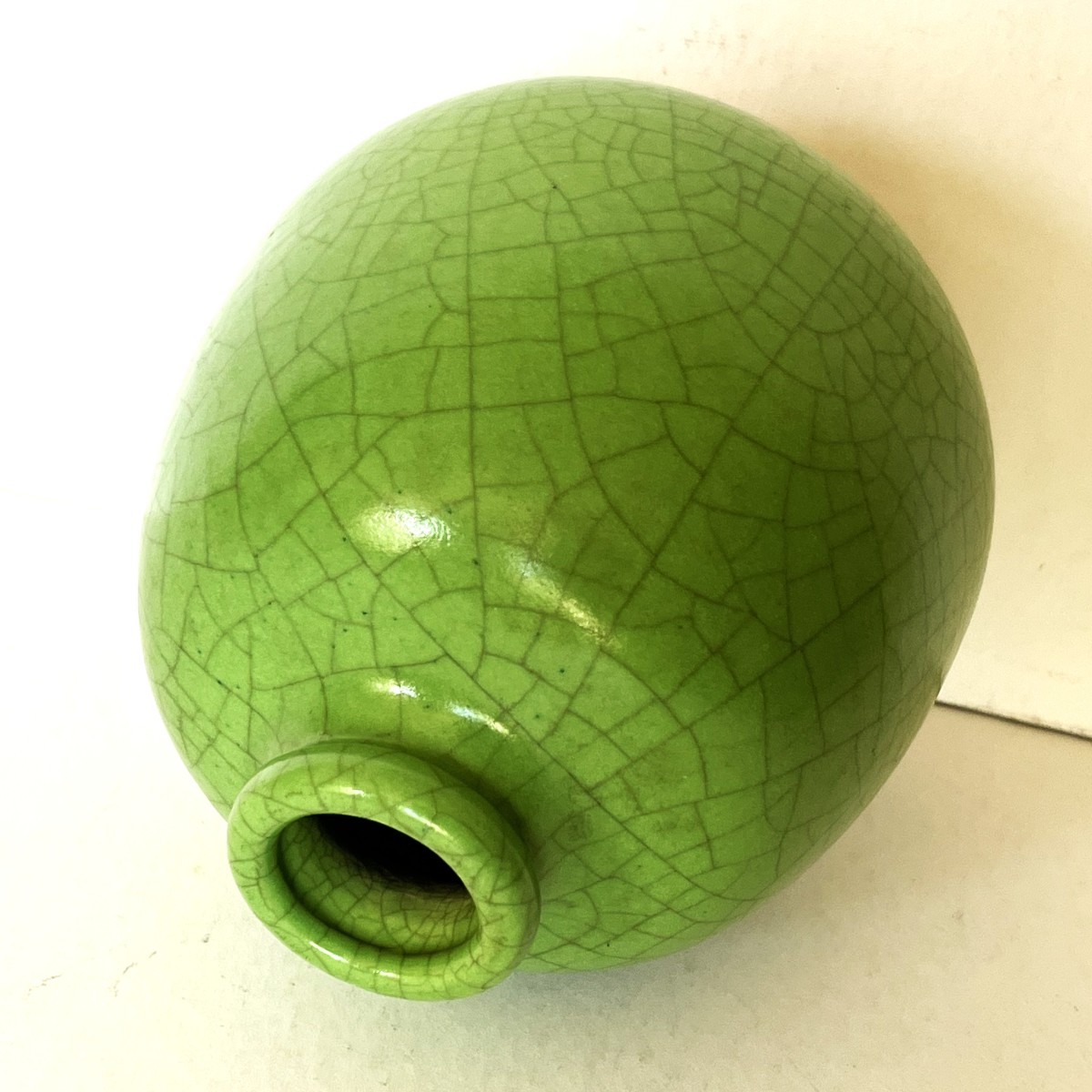 Georges Jaéglé né en 1893, vase art déco en céramique craquelée daté 1935-photo-1