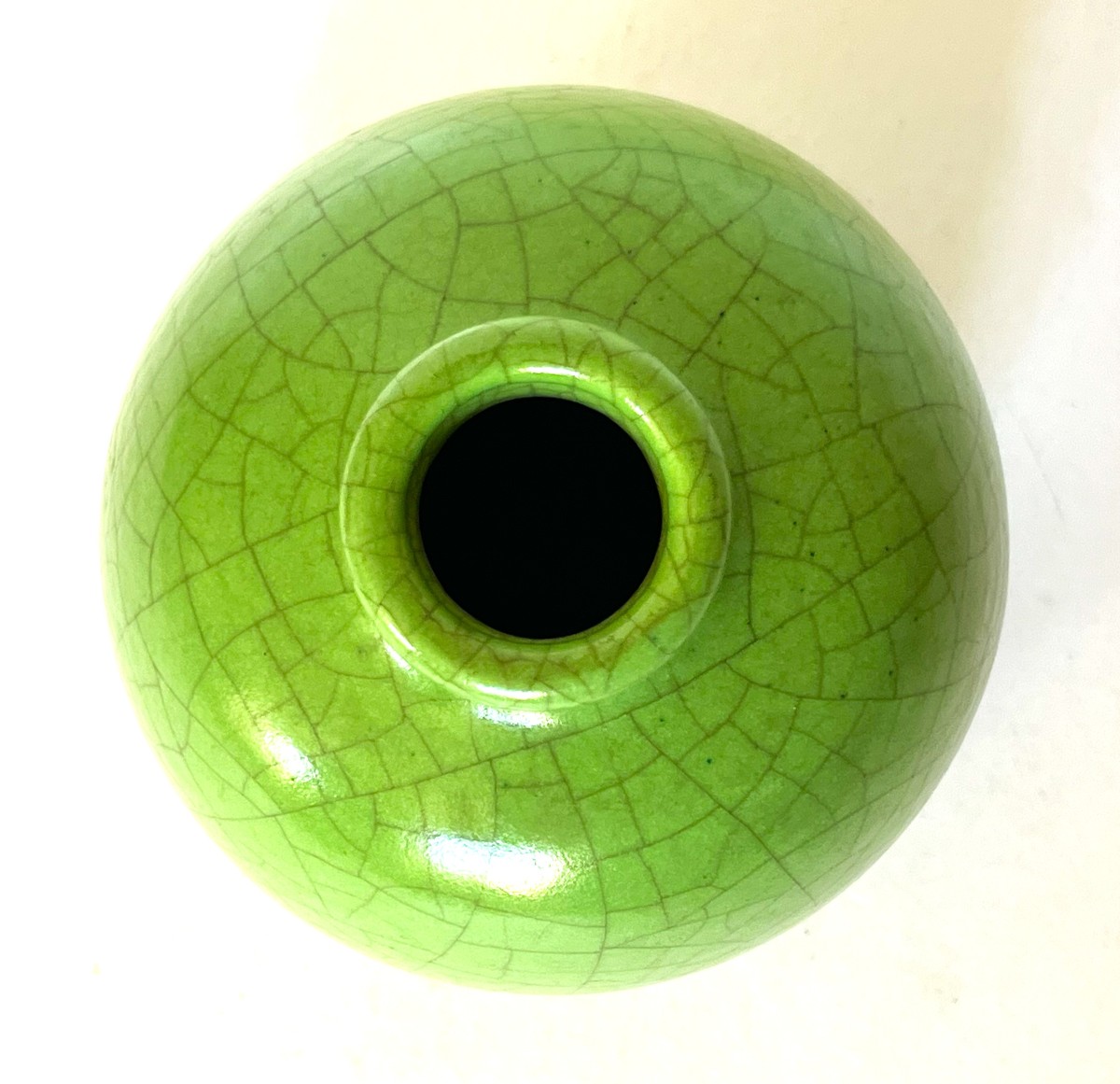 Georges Jaéglé né en 1893, vase art déco en céramique craquelée daté 1935-photo-2