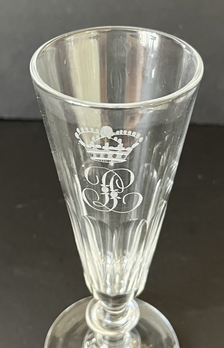 Flûte à Champagne du service du roi Louis-Philippe pour le Château de Compiègne-photo-4