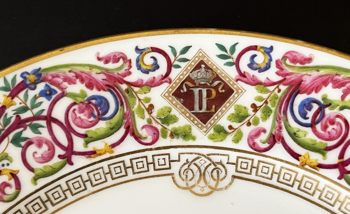 Sèvres Porcelain, Plate From King Louis-philippe's Service At The Château De Fontainebleau-photo-2
