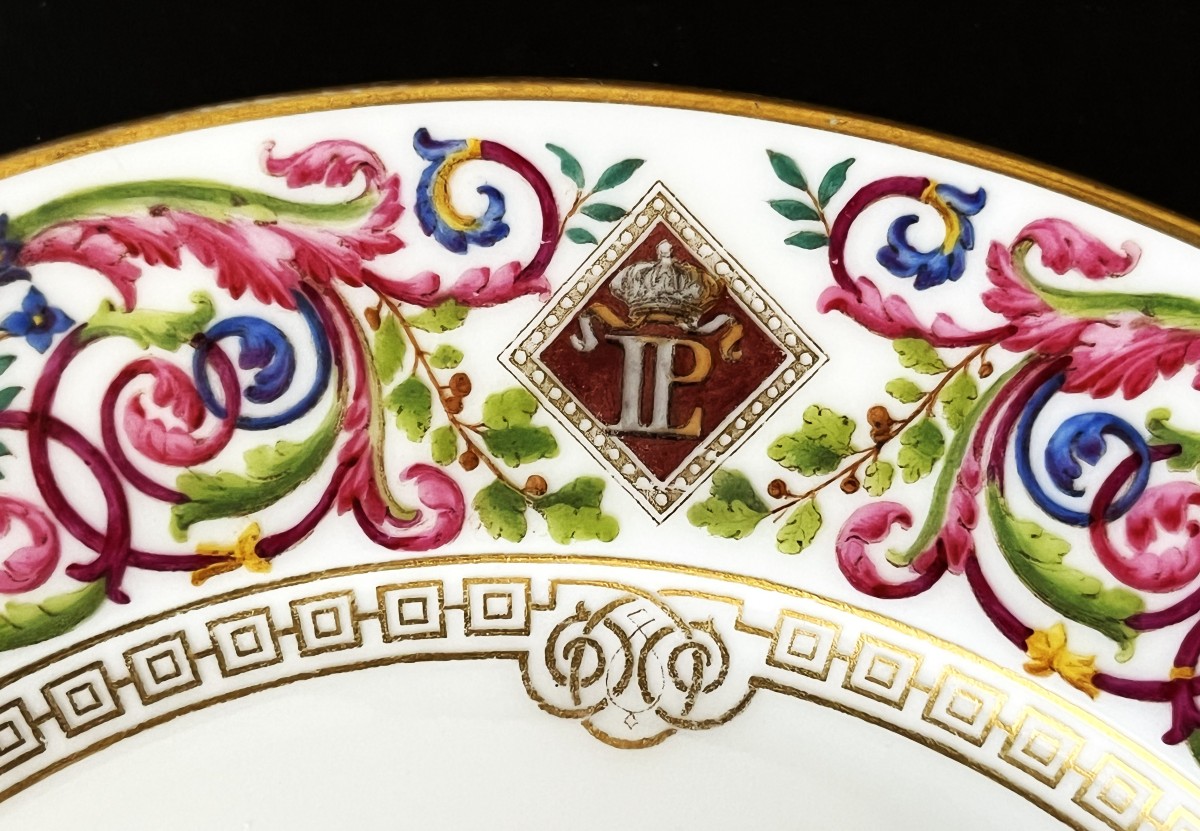 Sèvres Porcelain, Plate From King Louis-philippe's Service At The Château De Fontainebleau-photo-4