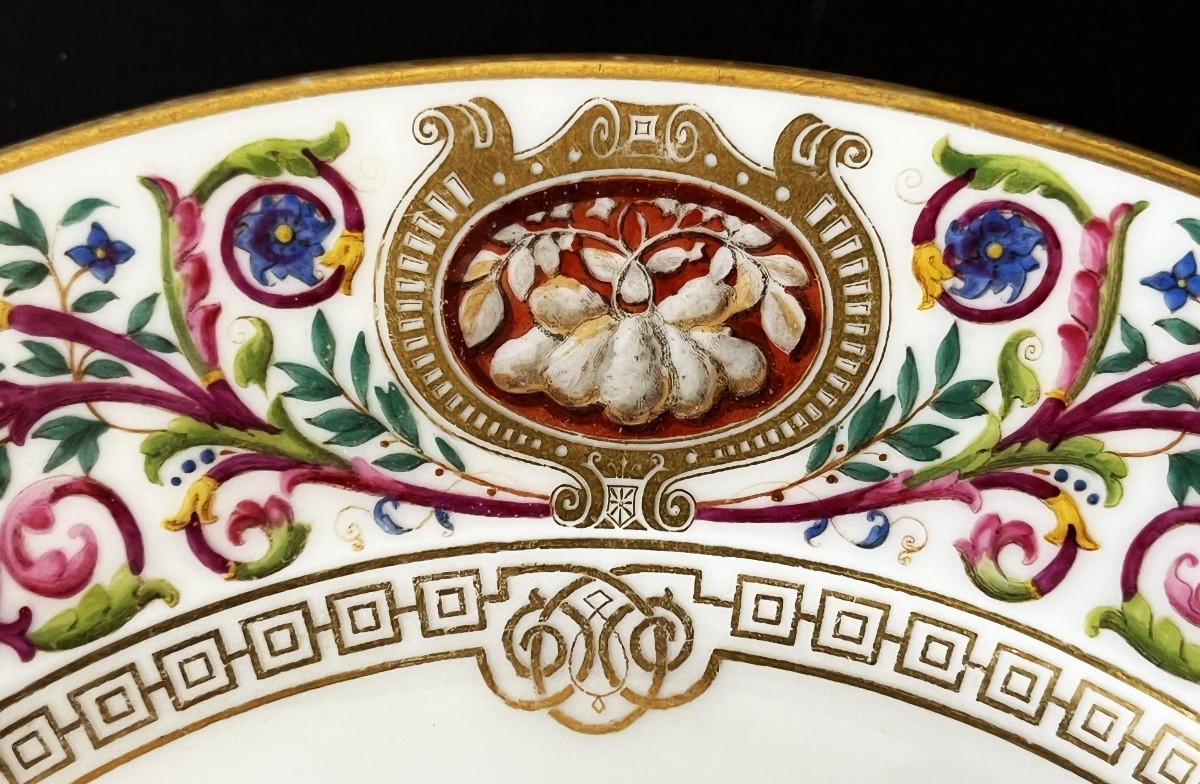 Sèvres Porcelain, Plate From King Louis-philippe's Service At The Château De Fontainebleau-photo-5