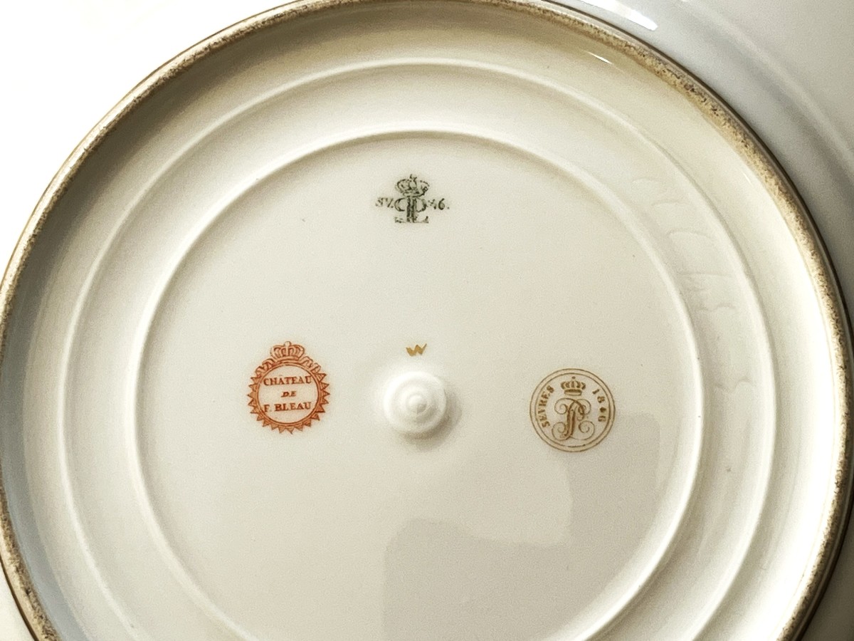 Sèvres Porcelain, Plate From King Louis-philippe's Service At The Château De Fontainebleau-photo-7