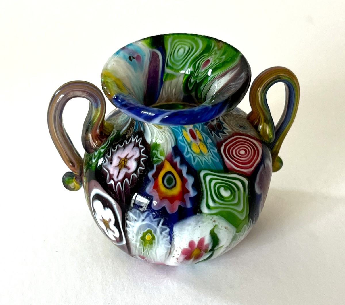 Murano, trois vases miniature en verre soufflé Milleflori-photo-2