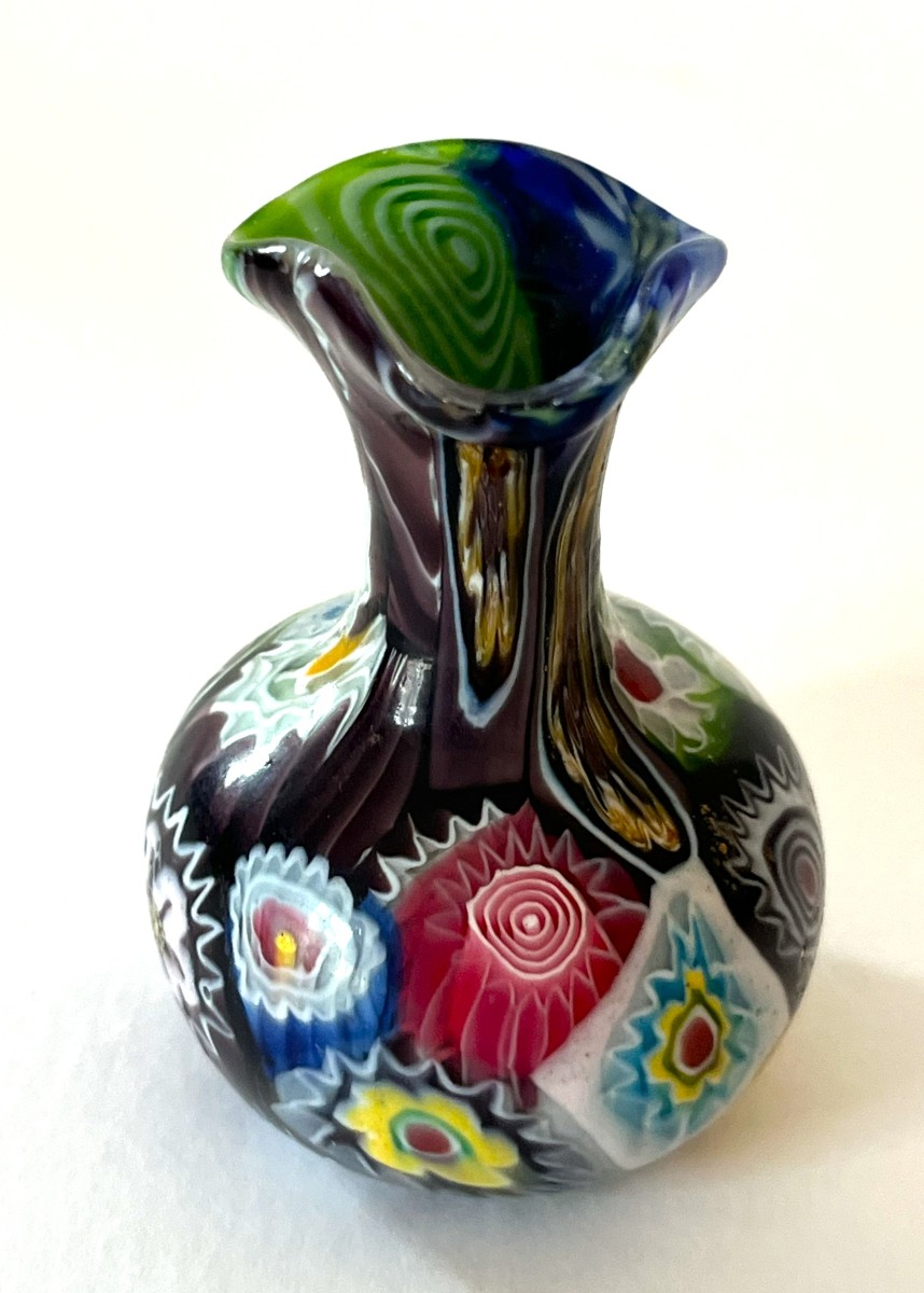 Murano, trois vases miniature en verre soufflé Milleflori-photo-4