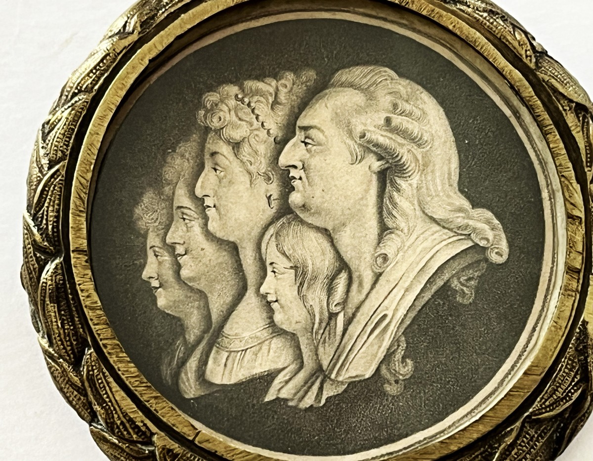 The Royal Family, Louis XVI, Marie Antoinette And Their Children, Legitimist Engraving-photo-2