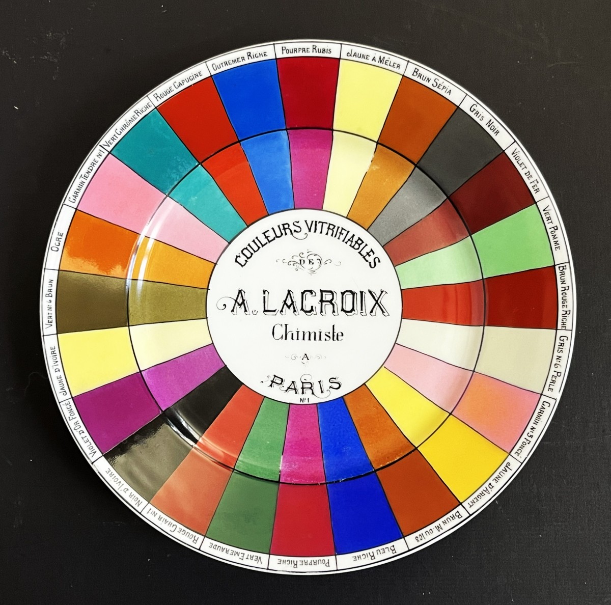 Assiette Palette Nuancier Par A Lacroix Chimiste Paris, Vitrifiable Colors-photo-1