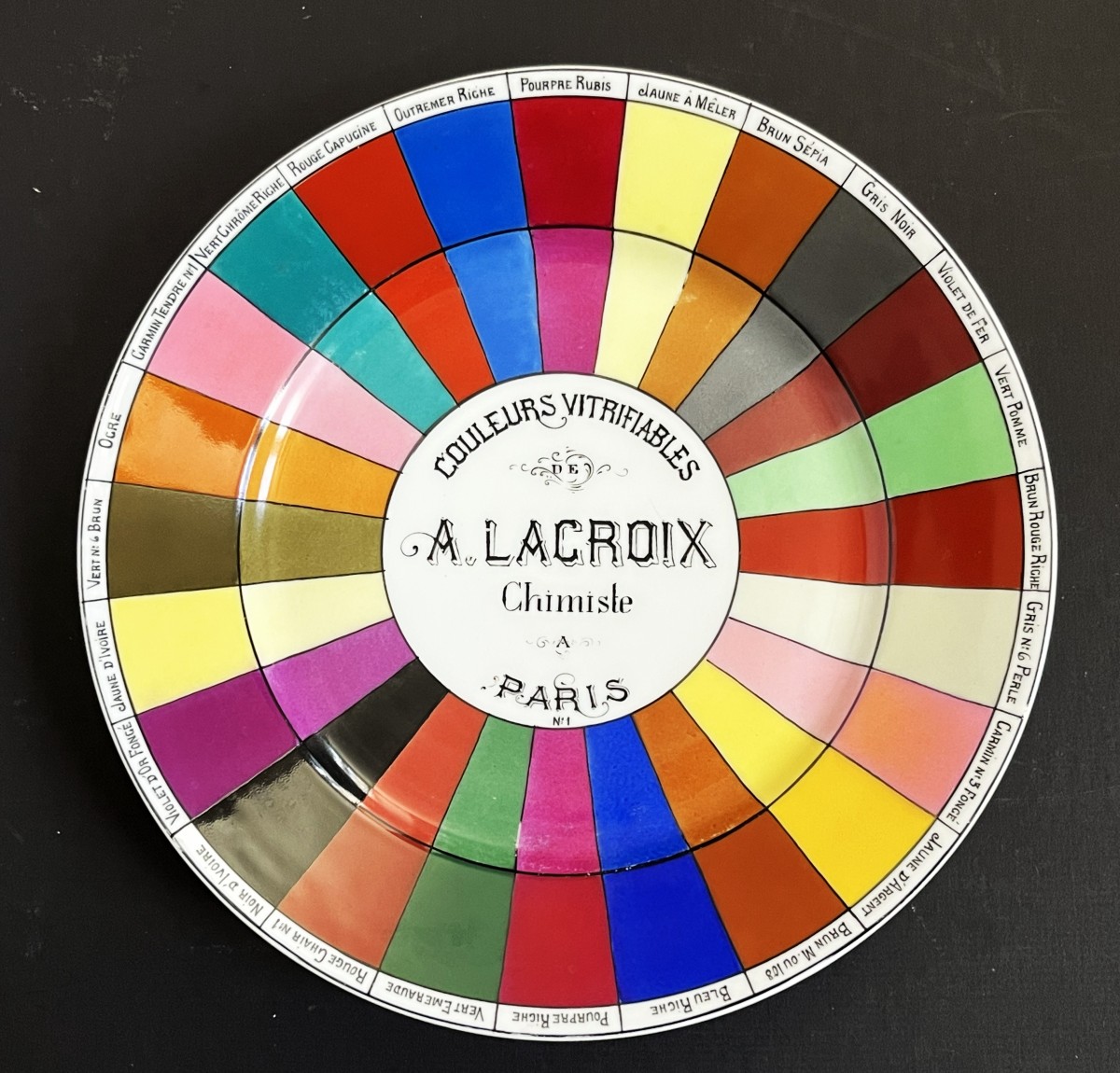 Assiette Palette Nuancier Par A Lacroix Chimiste Paris, Vitrifiable Colors